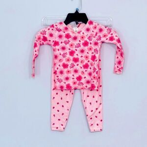 Carter’s | Girls Pink Long Sleeve Snug Fitting 100% Cotton Floral Pajamas Set 3T